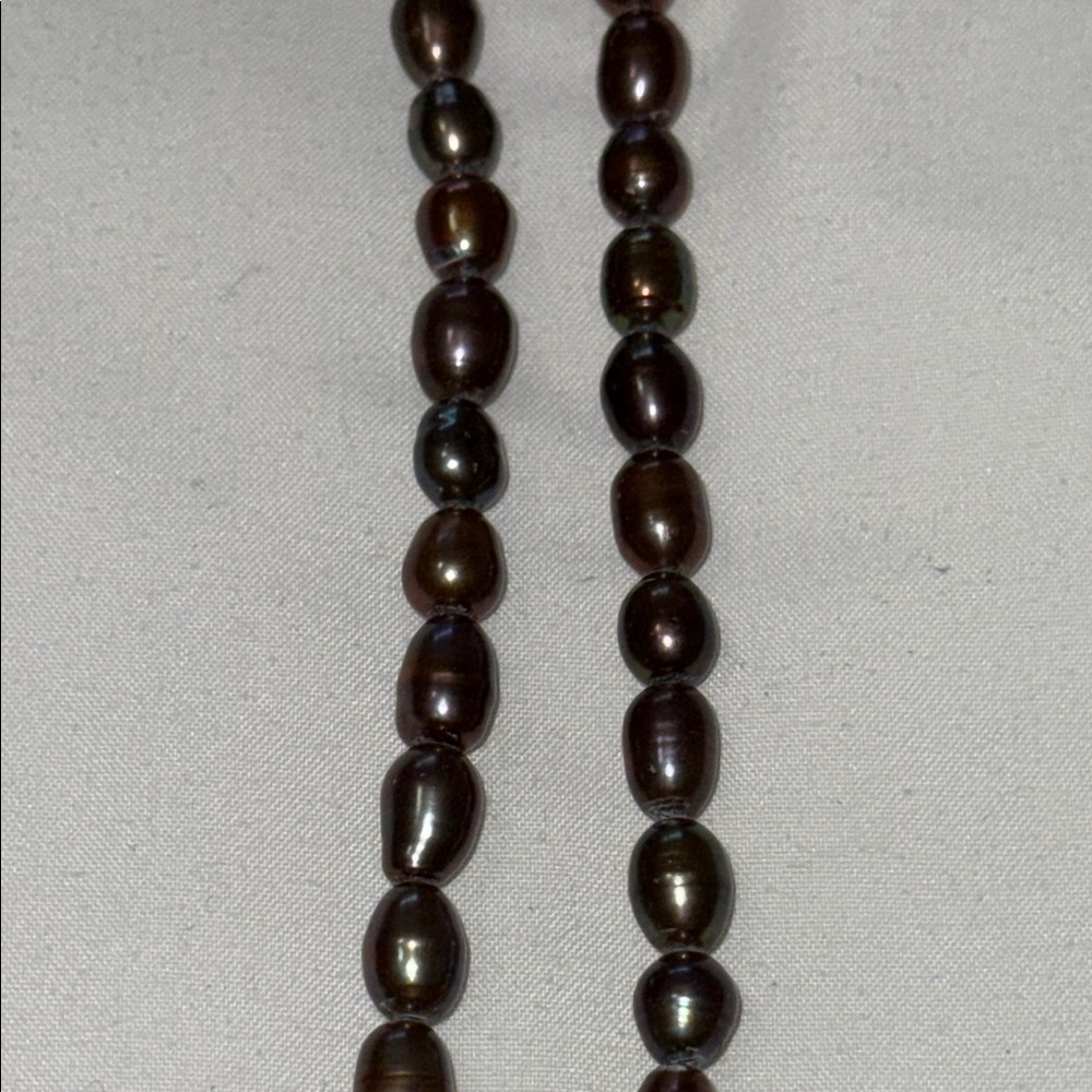 Gold and Brown Lariat Necklace with Vintage Charm - Picture 6 of 6